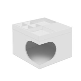 Multifunctional Cat Station, Suitable For Small And Medium Cats, Used In Living Room Bedroom, Cat House (Color: White)