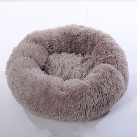 Plush pet nest (Option: Beige brown-100cm)
